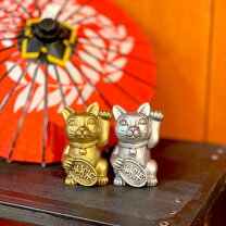 楽天市場】招き猫 置物（カラーシルバー）の通販