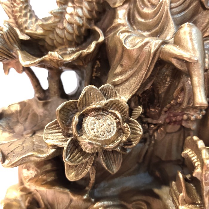 楽天市場】真鍮製 黄銅 オブジェ 龍と観音様 観音菩薩 観世音菩薩 観