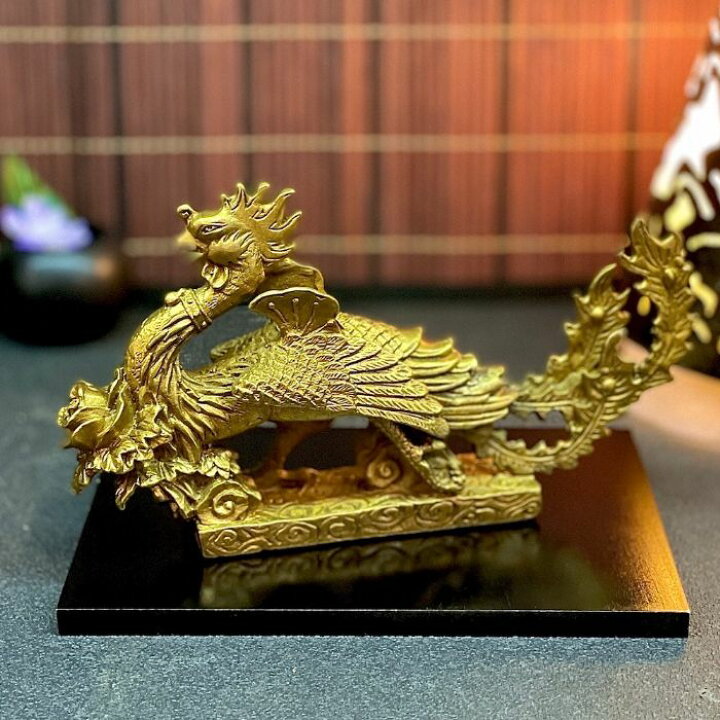 楽天市場】鳳凰 銅 金 ゴールド フェニックス 置物 守護神 縁起物 中国  