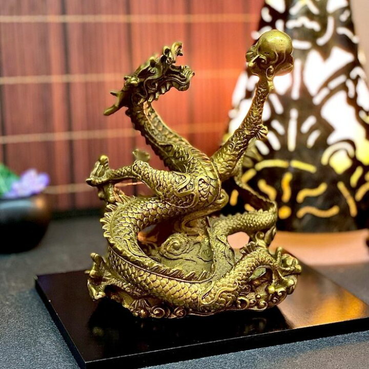 楽天市場】真鍮製 黄銅 オブジェ 昇龍 珠持ち ドラゴン 竜 五爪 5本爪 