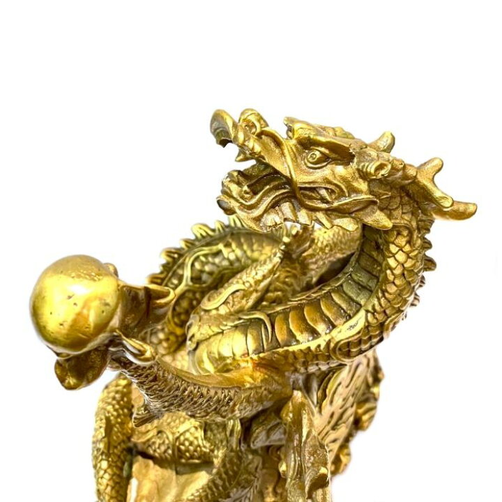 楽天市場】真鍮製 黄銅 オブジェ 昇龍 珠持ち ドラゴン 竜 五爪 5本爪 