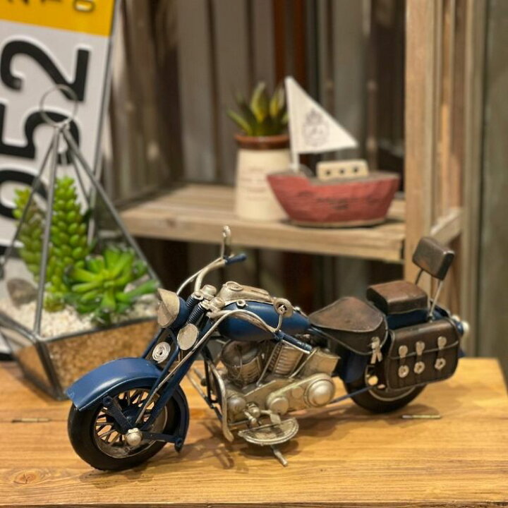 楽天市場】ブリキモーターサイクル ブルー 青 43052 ブリキ おもちゃ 