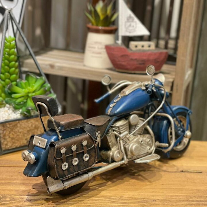 楽天市場】ブリキモーターサイクル ブルー 青 43052 ブリキ おもちゃ 
