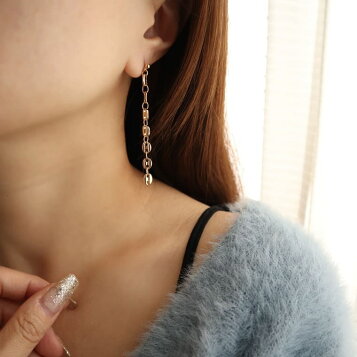 極美品　アガット　ゴールド ロングチェーン　ピアスチャーム 楽天市場】アガット ベネチアン×小豆チェーンピアスチャーム/Sv×K10