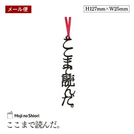 【メール便】文字のしおり 「ここまで読んだ。」 栞 しっかりした作りでかわいい 面白い 本のしおり プレゼント用 ブックマーカー 読書 ギフト　贈り物