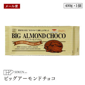 【メール便】創健社 ビッグアーモンドチョコ 400g チョコレート 国産 砂糖不使用 保存料無添加