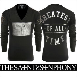 �V��yTHE SAINTS SINPHONY/�Z�C���c�V���t�H�j�[�zALI T�V���c�i�����E�u���b�N�EBLK�j�����Y�y���������z�u���b�N�x�[�X�ɃV���o�[�v�����g��COOL�I�X�^�b�Y�ŕ`���ꂽ���̃������`�[�t���J�b