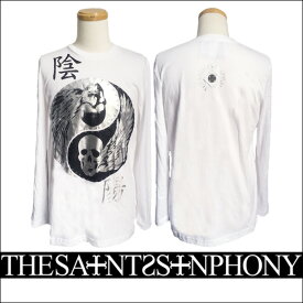 新作【THE SAINTS SINPHONY/セインツシンフォニー】YIN Tシャツ（長袖・ホワイト・WHT）メンズ【送料無料】スカル×ジャパニーズテイストのデザインがCOOL！ホワイトベースにブラック×シルバープリントがカッコイイ！【インポート】【正規品】