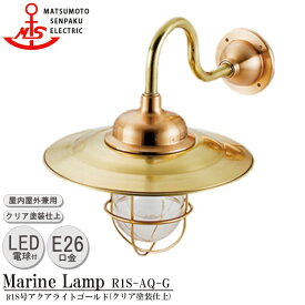 【レビューでプレゼント】松本船舶 R1S号アクアライトゴールド R1S-AQ-G LED 照明 真鍮製 マリンランプ （MALINE LAMP） アウトドア ライト 壁付照明 エクステリア照明 ポーチライト 玄関 外灯 屋外屋内兼用