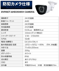 防犯カメラセット屋外4台243万画素AHDHDD1TBDVRSET-AHD304HK