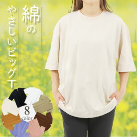 ビッグtシャツ レディース 半袖 綿100％Tシャツ コットン100％ ワイド tシャツ おしゃれ シンプル 無地 クルーネック 厚手 透けない ルームウェア 大きいサイズ オーバーサイズ ビックシルエット レディースビッグTシャツレディース 大きめ ゆったり 白 黒 ネイビー 00113