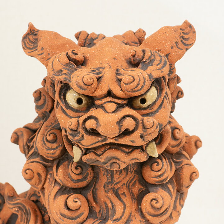 楽天市場】シーサー 赤 名波均（アトリエQ）作 沖縄工芸品 シーサー 