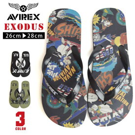 AVIREX サンダル メンズ EXODUS エクソダス ビーチサンダル シャワーサンダル トングサンダル アヴィレックス アビレックス アウトドアサンダル 軽量 ミリタリー コンフォート 靴 AV1130 AV1140【取り寄せ】/2024新作 春 新生活応援