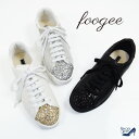 【期間限定★最大20%offクーポン】foogee スニーカー レディース ローカット グリッター ウォーキング 歩きやすい 疲れにくい 黒 3cm[FOO-FP-458]