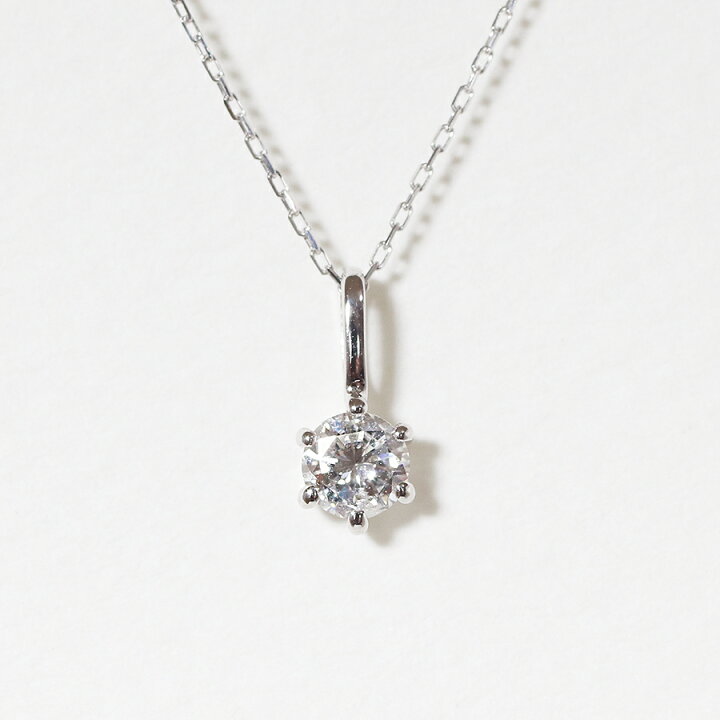 楽天市場】K18WG 0.2ct 1粒 ダイヤモンド ペンダント ネックレス 18金 