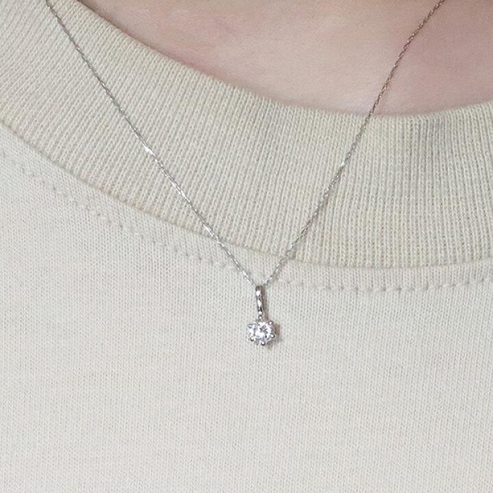 楽天市場】K18WG 0.2ct 1粒 ダイヤモンド ペンダント ネックレス 18金 