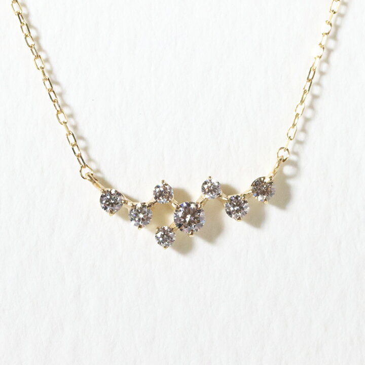 楽天市場】K18 0.11ct 天然ダイヤモンド ネックレス 18金 イエロー 