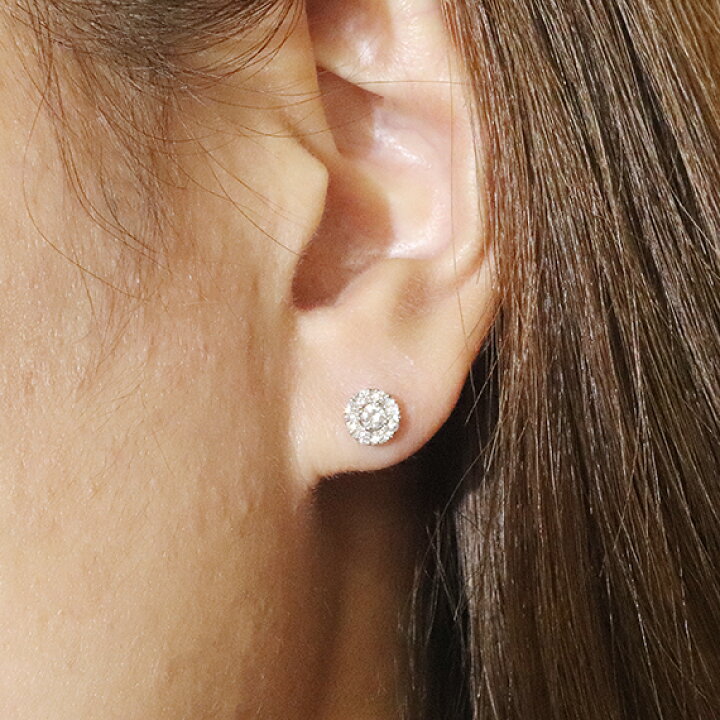 楽天市場】K18YG/WG/PG ダイヤモンド ピアス 0.34ct 花 フラワー 