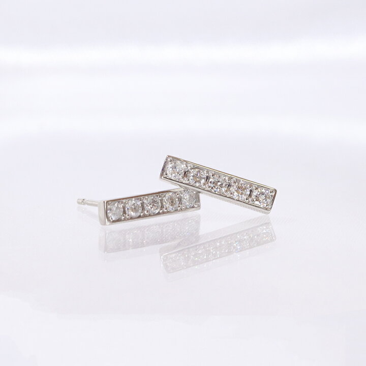 楽天市場】Pt900 プラチナ ダイヤモンド ピアス 0.30ct 棒 バー 