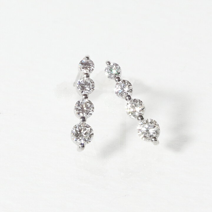 楽天市場】Pt900 プラチナ 0.32ct 8石 天然ダイヤモンド ピアス バー 