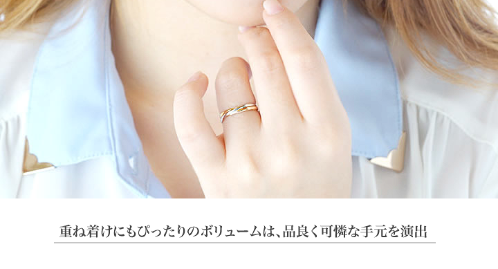 楽天市場】【送料無料】K18YG／K18PG／K18WG ☆幅細タイプ☆ 三連