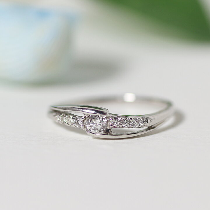 楽天市場】プラチナ 0.18ct ダイヤリング 一粒ダイヤ ファッション 