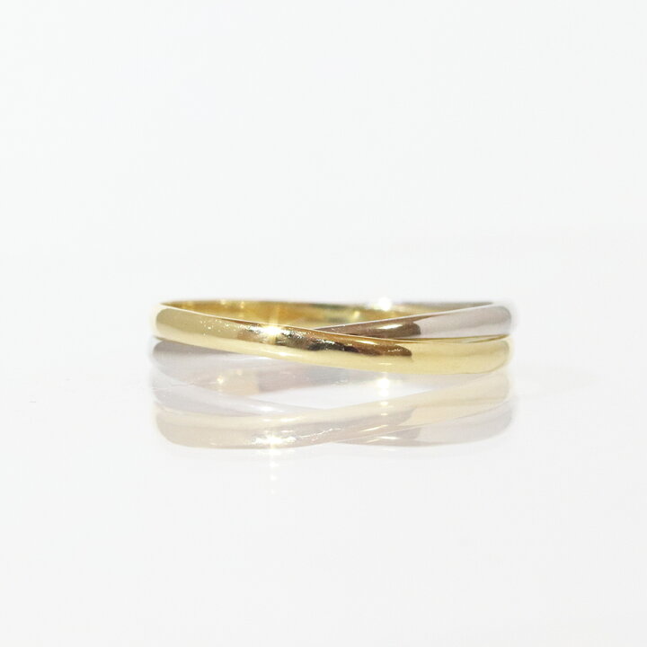 楽天市場】新商品！2連リング Pt900／K18YG ☆幅細タイプ☆ 指輪 