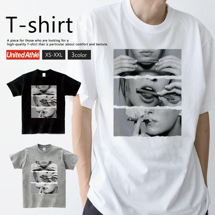 楽天市場 Tシャツ メンズ レディース 半袖 おしゃれ ブランド Unitedathle 5 6オンス ブラック ホワイト グレー 半袖 綿 よれない 透けない 長持ち 春 夏 プリント 大きいサイズ セクシー ガール フォトt Weed ガンジャ Smoking モノクロ スマートフォンケースショップ Smh