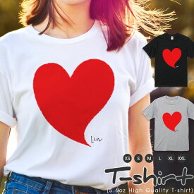 Tシャツ レディース 半袖 カジュアル ペア カップル ロゴTシャツ 大人 トップス プリント カットソー ブランド ゆったり 大きいサイズ かわいい おしゃれ デカ デザ ハート ラブゅ heart