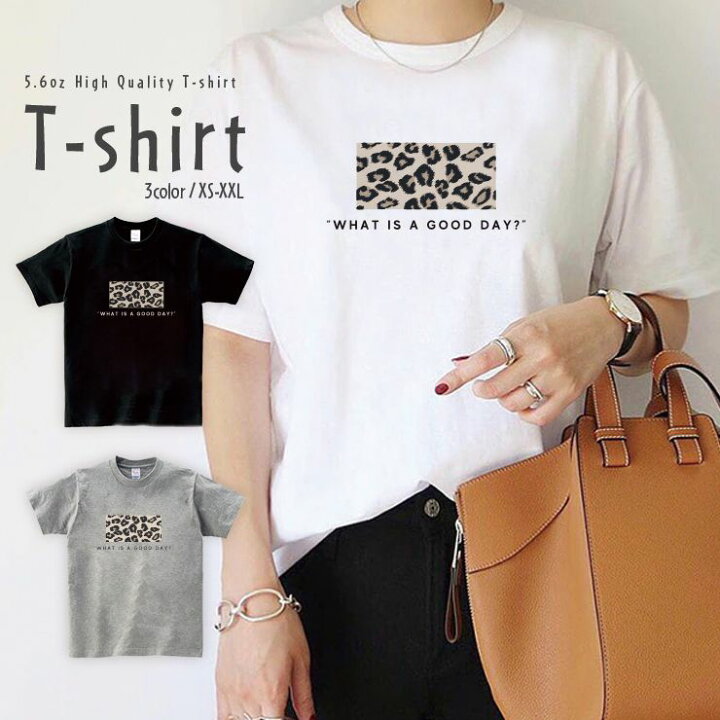 楽天市場 Tシャツ レディース 半袖 カジュアル ペア カップル ロゴtシャツ 大人 トップス プリント カットソー ブランド ゆったり 大きいサイズ かわいい おしゃれ レオパード ヒョウ柄 アニマル ロゴ What A Good Day スマートフォンケースショップ Smh
