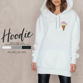 パーカー レディース メンズ スウェット パーカー プルオーバー hoodie 長袖 フード付き ペア カップル S M L XL XXL おそろ おしゃれ 大人かわいい 猫 ネコ アイスクリーム ソフトクリーム ワンポイント 韓国