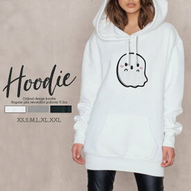 パーカー レディース メンズ スウェット パーカー プルオーバー hoodie 長袖 フード付き ペア カップル S M L XL XXL おそろ おしゃれ 大人かわいい おばけ ゆうれい 可愛いオバケ　シンプル 韓国