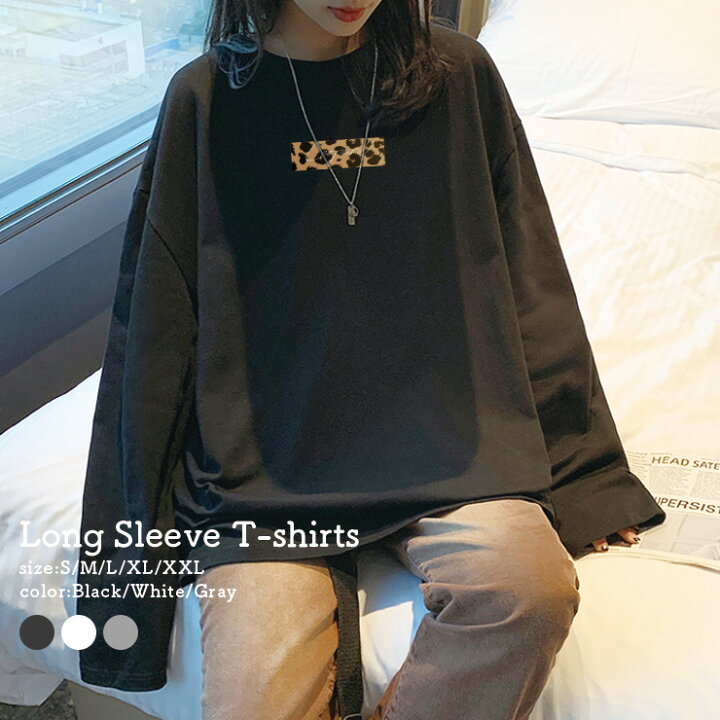 楽天市場】Tシャツ ロンT 長袖 レディース トップス プリントT Uネック 