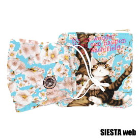 【わちふぃーるど ダヤン】マスク＆ポーチセット（桜色の風）ダヤン 猫【SIESTA】
