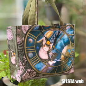 【わちふぃーるど ダヤン】ミニポケットバッグ（逆さま大時計）ダヤン 猫【SIESTA】