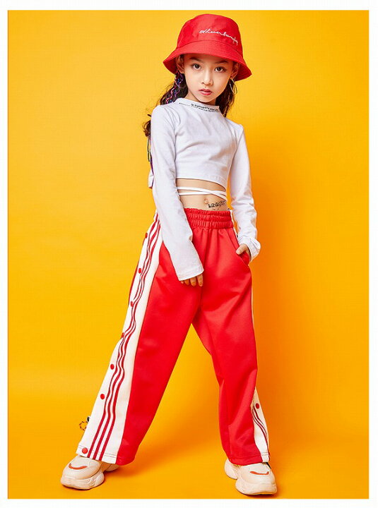 楽天市場 ダンスパンツ ヒップホップ ダンス衣装 ダンスズボン キッズダンス衣装 ダンスファッション スリット パンツ レッスン着 K Pop 韓国 黒 赤 Sims Mart