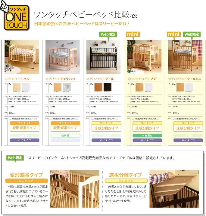 楽天市場】日本製 ベビーベッド 「ワンタッチハイベッド パル【B品  