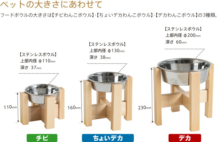 楽天市場 日本製 ペット用フードボウルスタンド デカ わんこボウル 大型犬 ボウルつき 食器台 食器スタンド 犬用 猫用 食事台 ご飯台 エサ台 ドッグフード入れ 餌入れ 水入れ ペット 餌 犬 猫 石崎家具 スリーピー楽天市場店