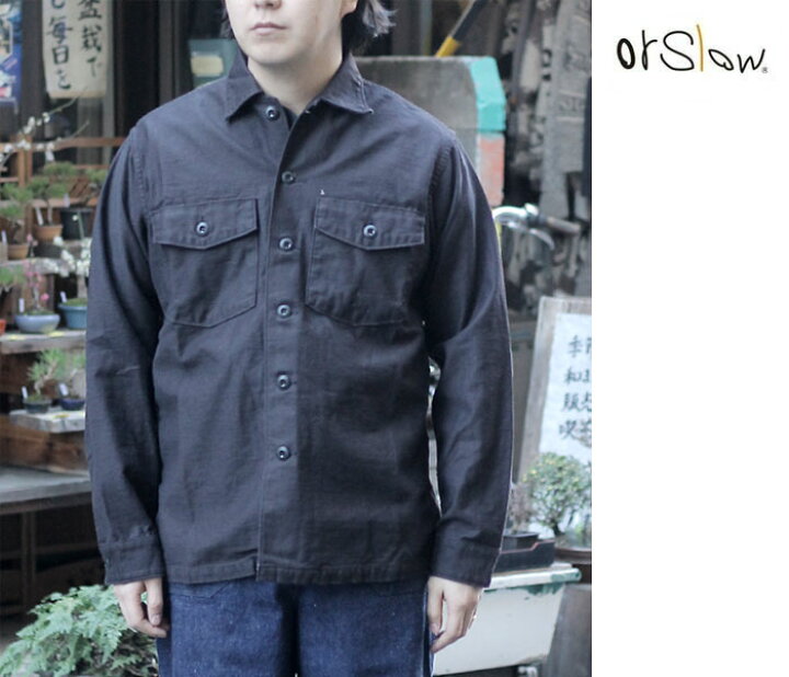 楽天市場】orSlow オアスロウ ユーティリティシャツ ブラック 
