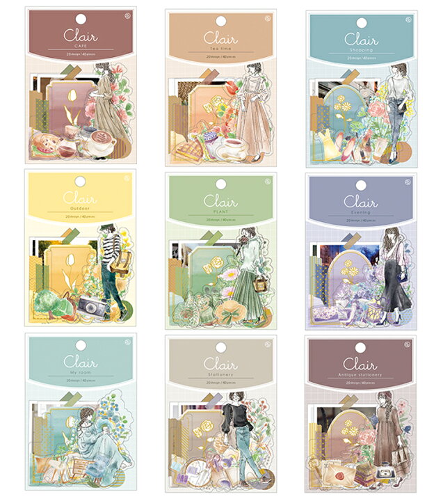 楽天市場 シール クレールシール フレークシール 第3弾 全9柄セット Clair Flake Seal Vol 3 Z K 花 女の子 Znk 60 479 60 487set Smartzakka