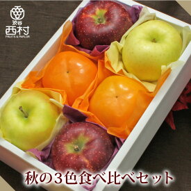 秋の3色食べ比べセット りんご 柿 お歳暮 御歳暮 フルーツ ギフト 果物 詰め合わせ 高級フルーツ 渋谷西村 お供え 御供 プレゼント 内祝 誕生日 お見舞い 贈答 贈り物 引越祝 退院祝 手土産 産地厳選 送料無料 志 旬のフルーツ