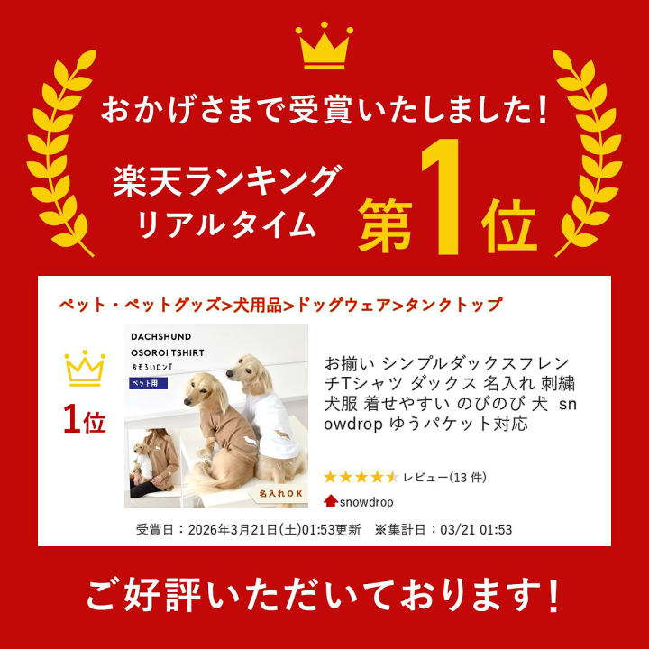 楽天市場】お揃い シンプルダックスフレンチTシャツ ダックス 名入れ