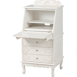 アンティーク調 ヴィオレッタ シリーズ 猫脚 ライティングデスク ライティングビューロー ライティングテーブル(アンティークホワイト)白 RT-1771AW