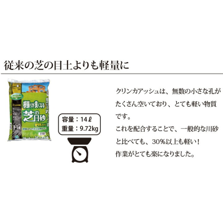 楽天市場 根張りが良くなる芝の目砂 14リットル 2袋セット 28リットル 自然応用科学 芝生 芝の土 西洋芝 和芝 高麗芝 目土 目砂 送料無料 天然芝 芝の手入れ 根張り 肥料入り 軽い 水はけ 通気性 多孔質クリンカアッシュ 上まき 専用 排水性 ソラニワ