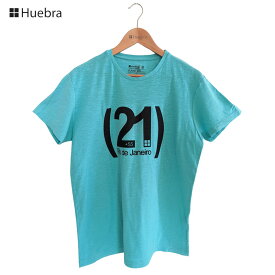 Huebra ウエブラデザインTシャツ RIO DE JANEIRO +55（21）ライトブルー