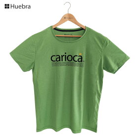 Huebra ウエブラデザインTシャツ carioca レタリング グリーン