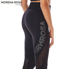 【Morena Rosa Living】サイドメッシュロゴレギンス ブラック ヨガ＆トレーニングウェア