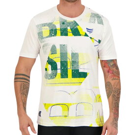 BRASILブラジルレタリングデザインTシャツ ホワイト