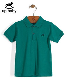 【UP BABY】男の子襟付きポロTシャツ【子供服1才～3才・重ね着にもおすすめ】モスグリーン