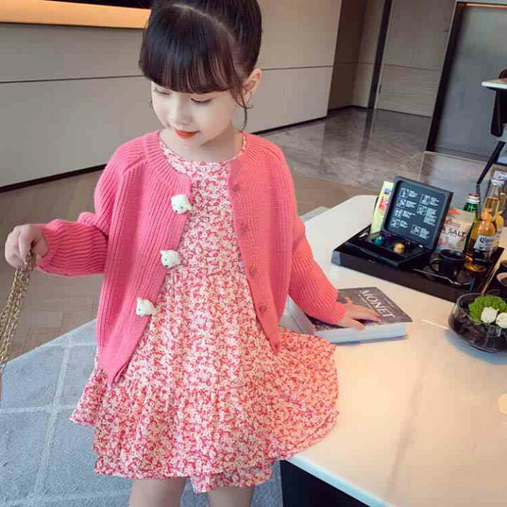 ベビー カーディガン トップス ジャージ ジュニア Uネック セーター コート アウター キッズ 女の子 長袖 ベビー服 ニット